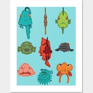 Funny fishes Posters and Art